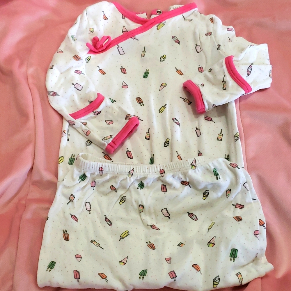 Angel dear bamboo layette gown 0-3 m popsicle pink girl